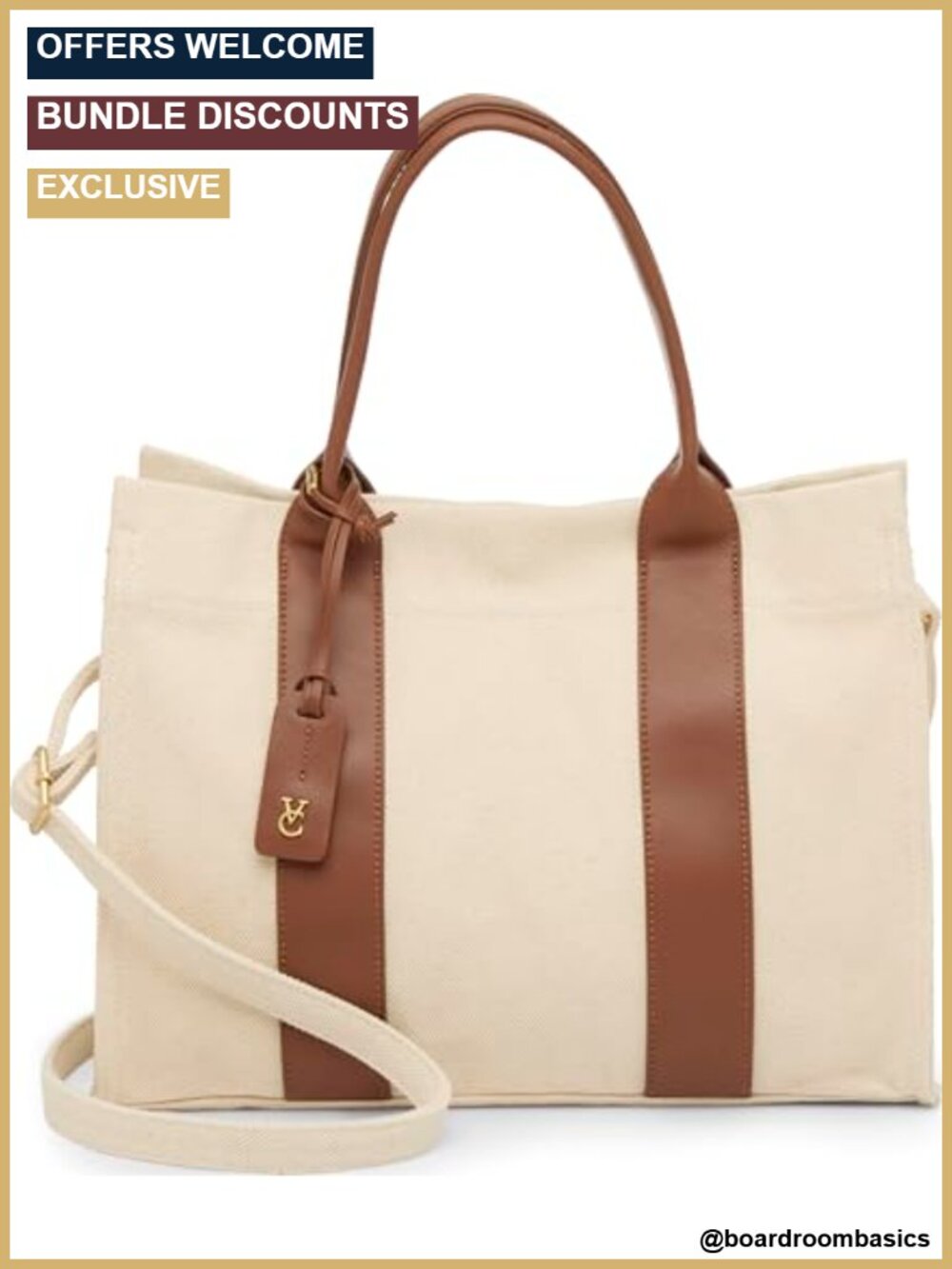 Aalis Leather Tote Bag with Magnet Closure